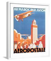 Au Maroc Par Avion, Aeropostale-null-Framed Premium Giclee Print