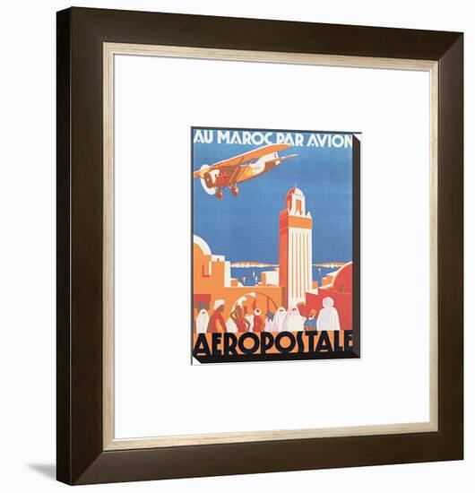 Au Maroc Par Avion, Aeropostale-null-Framed Stretched Canvas