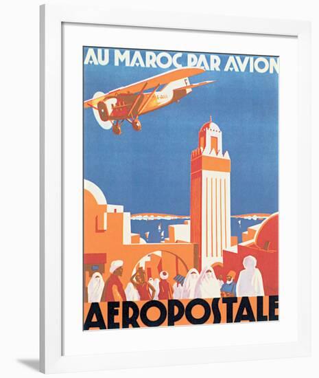 Au Maroc Par Avion, Aeropostale-null-Framed Art Print