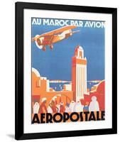 Au Maroc Par Avion, Aeropostale-null-Framed Art Print