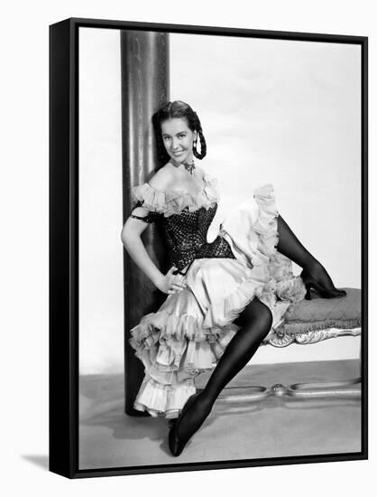 Au pays by la peur THE WILD NORTH, (aka THE BIG NORTH) by AdrewMarton with Cyd Charisse, 1952 (b/w -null-Framed Stretched Canvas
