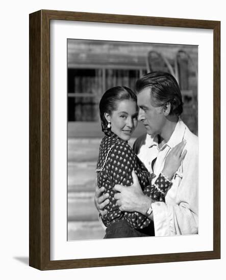 Au pays by la peur THE WILD NORTH, (aka THE BIG NORTH) by AdrewMarton with Cyd Charisse, Stewart Gr-null-Framed Photo
