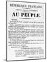 Au Peuple, from French Political Posters of the Paris Commune, May 1871-null-Mounted Giclee Print