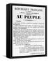 Au Peuple, from French Political Posters of the Paris Commune, May 1871-null-Framed Stretched Canvas