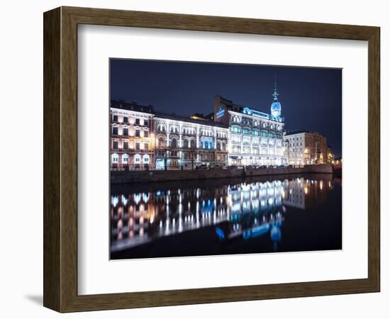 Au Pont Rouge Department Store at night, St. Petersburg, Leningrad Oblast, Russia-Ben Pipe-Framed Photographic Print