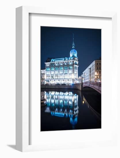Au Pont Rouge Department Store at night, St. Petersburg, Leningrad Oblast, Russia-Ben Pipe-Framed Photographic Print