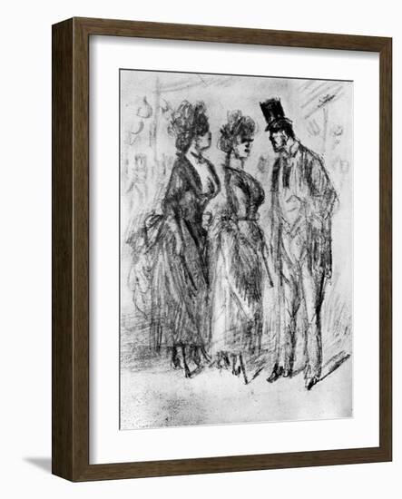 Au Promenoir, 19th Century-Constantin Guys-Framed Giclee Print