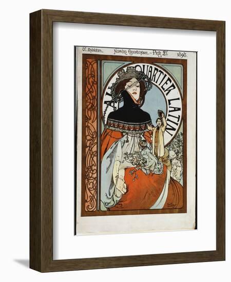 Au Quartier Latin, Printed by Paul Dupont, 1898-Alphonse Mucha-Framed Giclee Print