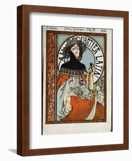 Au Quartier Latin, Printed by Paul Dupont, 1898-Alphonse Mucha-Framed Giclee Print