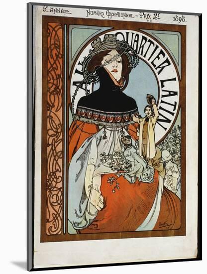 Au Quartier Latin, Printed by Paul Dupont, 1898-Alphonse Mucha-Mounted Giclee Print