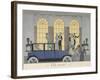 Au revoir People leaving in a car People in evening dress-Georges Barbier-Framed Giclee Print