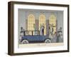 Au revoir People leaving in a car People in evening dress-Georges Barbier-Framed Giclee Print