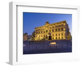 Auberge de Castille in Valletta on Malta in the evening-enricocacciafotografie-Framed Photographic Print