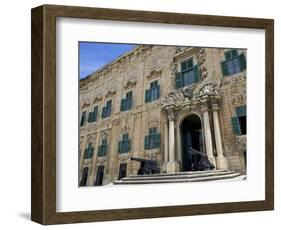 Auberge De Castille One of Valletta's Most Magnificent Buildings, Valletta, Malta, Mediterranean, E-Simon Montgomery-Framed Photographic Print