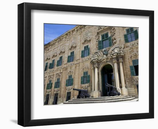 Auberge De Castille One of Valletta's Most Magnificent Buildings, Valletta, Malta, Mediterranean, E-Simon Montgomery-Framed Photographic Print