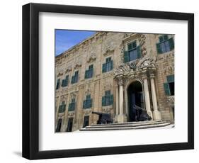 Auberge De Castille One of Valletta's Most Magnificent Buildings, Valletta, Malta, Mediterranean, E-Simon Montgomery-Framed Photographic Print