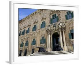 Auberge De Castille One of Valletta's Most Magnificent Buildings, Valletta, Malta, Mediterranean, E-Simon Montgomery-Framed Photographic Print