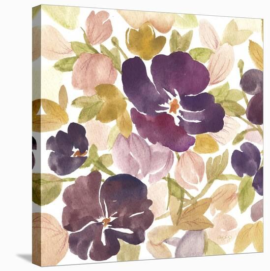 Aubergine Blossom 1-Edith Lentz-Stretched Canvas