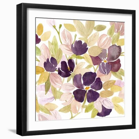 Aubergine Blossom 2-Edith Lentz-Framed Art Print