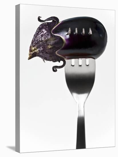 Aubergine on Fork-Martina Schindler-Stretched Canvas