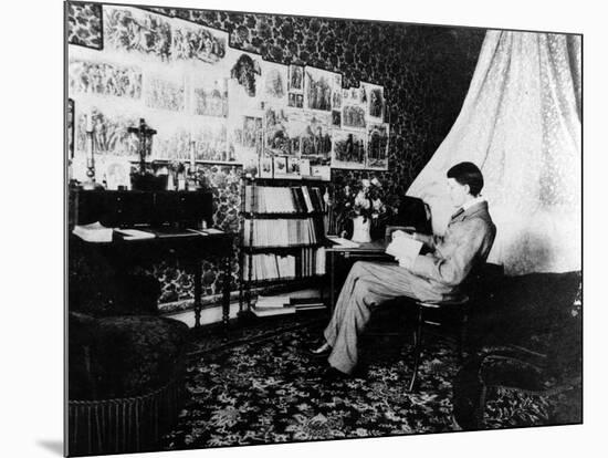 Aubrey Beardsley in the Cosmopolitan Hotel, Menton, France, 1898-null-Mounted Photographic Print