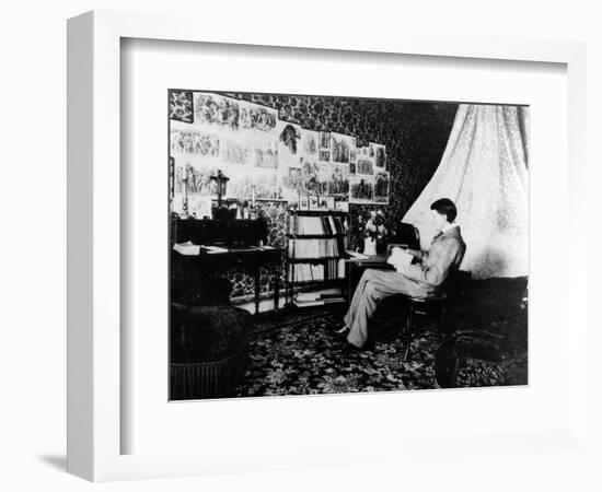 Aubrey Beardsley in the Cosmopolitan Hotel, Menton, France, 1898-null-Framed Photographic Print