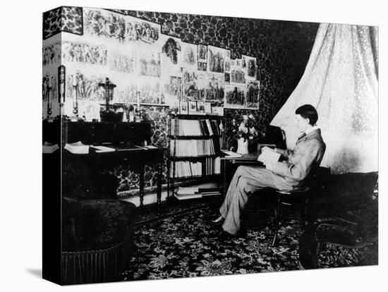 Aubrey Beardsley in the Cosmopolitan Hotel, Menton, France, 1898-null-Stretched Canvas