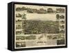 Auburn, California - Panoramic Map-Lantern Press-Framed Stretched Canvas