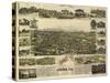 Auburn, California - Panoramic Map-Lantern Press-Stretched Canvas