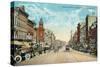 Auburn, New York - Eastern View Down Genesee Street-Lantern Press-Stretched Canvas