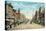 Auburn, New York - Eastern View Down Genesee Street-Lantern Press-Stretched Canvas