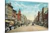 Auburn, New York - Eastern View Down Genesee Street-Lantern Press-Stretched Canvas