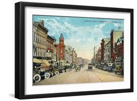 Auburn, New York - Eastern View Down Genesee Street-Lantern Press-Framed Art Print