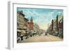Auburn, New York - Eastern View Down Genesee Street-Lantern Press-Framed Art Print