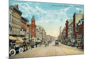 Auburn, New York - Eastern View Down Genesee Street-Lantern Press-Mounted Premium Giclee Print