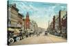 Auburn, New York - Eastern View Down Genesee Street-Lantern Press-Stretched Canvas