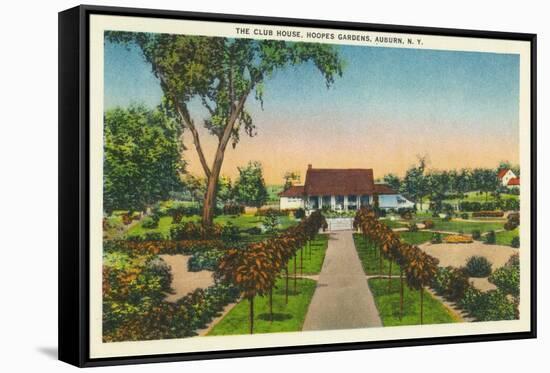 Auburn, New York - Exterior View of Hoopes Gardens Club House-Lantern Press-Framed Stretched Canvas
