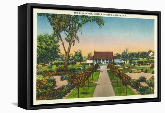 Auburn, New York - Exterior View of Hoopes Gardens Club House-Lantern Press-Framed Stretched Canvas