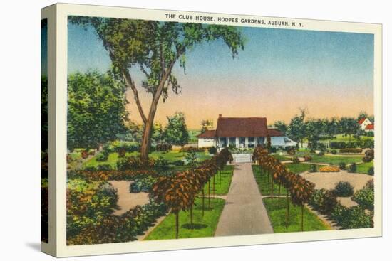 Auburn, New York - Exterior View of Hoopes Gardens Club House-Lantern Press-Stretched Canvas