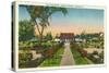 Auburn, New York - Exterior View of Hoopes Gardens Club House-Lantern Press-Stretched Canvas