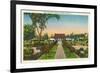 Auburn, New York - Exterior View of Hoopes Gardens Club House-Lantern Press-Framed Art Print