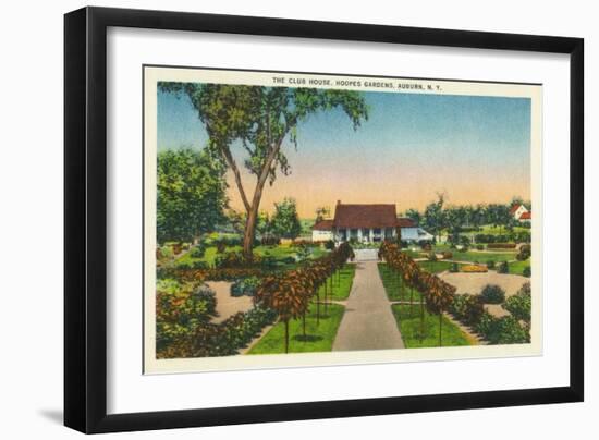 Auburn, New York - Exterior View of Hoopes Gardens Club House-Lantern Press-Framed Art Print
