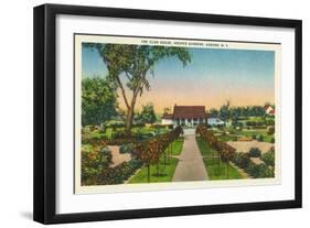 Auburn, New York - Exterior View of Hoopes Gardens Club House-Lantern Press-Framed Art Print