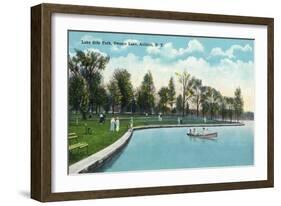 Auburn, New York - Owasco Lake, View of Lakeside Park-Lantern Press-Framed Art Print