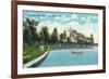 Auburn, New York - Owasco Lake, View of Lakeside Park-Lantern Press-Framed Premium Giclee Print