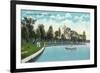 Auburn, New York - Owasco Lake, View of Lakeside Park-Lantern Press-Framed Art Print