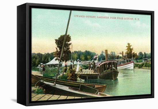 Auburn, New York - Owasco Outlet at Lakeside Park-Lantern Press-Framed Stretched Canvas