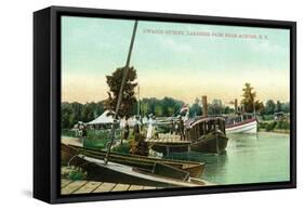 Auburn, New York - Owasco Outlet at Lakeside Park-Lantern Press-Framed Stretched Canvas