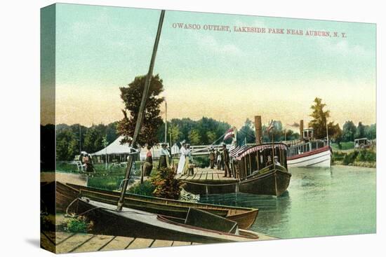 Auburn, New York - Owasco Outlet at Lakeside Park-Lantern Press-Stretched Canvas