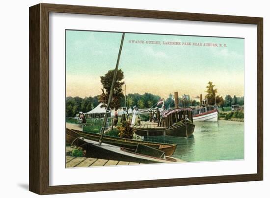 Auburn, New York - Owasco Outlet at Lakeside Park-Lantern Press-Framed Art Print